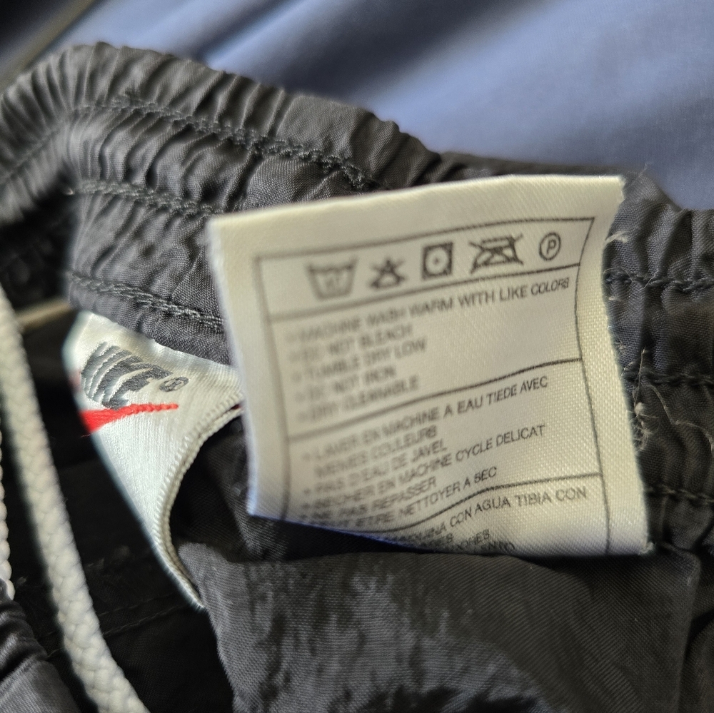 Vintage 90s Nike Boys Windbreaker Track Pants Black White Nylon Xl - Picture 6 of 6